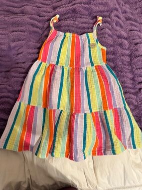 Girls' Rainbow Striped Summer Dress juicy - Multicolor